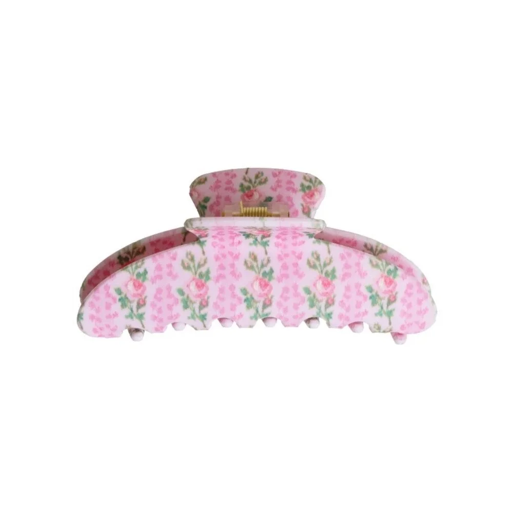 LoveShackFancy x Goody Hair Claw Clip Blooming Heirloom Floral Large Pink Target